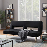 LUXMOD Futon Sofa Bed Sleeper Black Pu