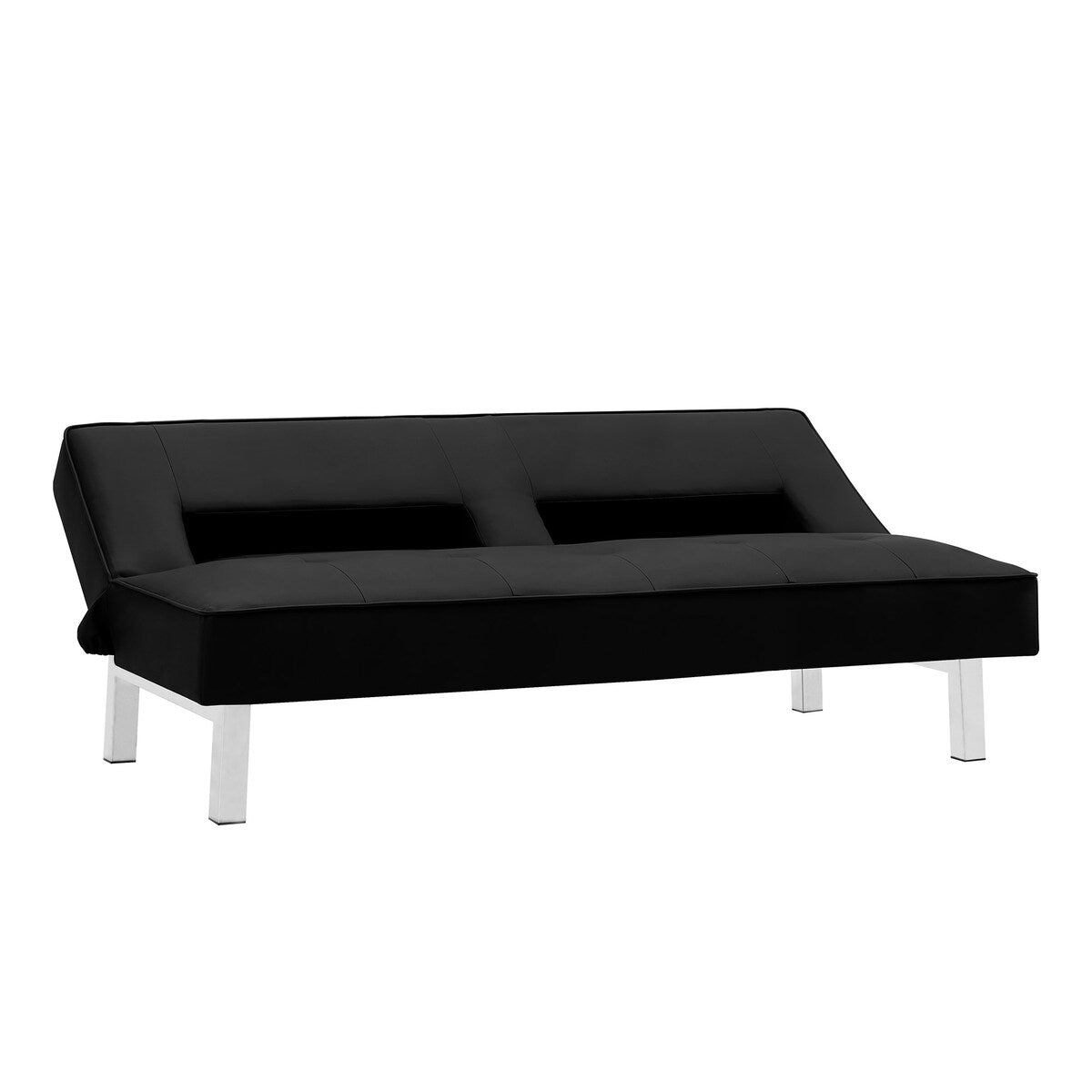 LUXMOD Futon Sofa Bed Sleeper Black Pu