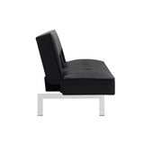 LUXMOD Futon Sofa Bed Sleeper Black Pu