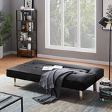 LUXMOD Futon Sofa Bed Sleeper Black Pu