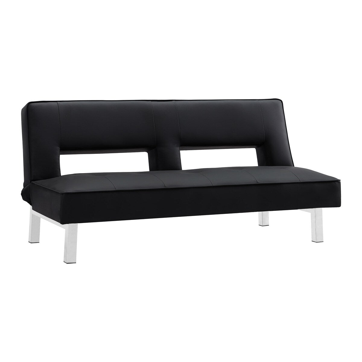 LUXMOD Futon Sofa Bed Sleeper Black Pu