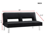LUXMOD Futon Sofa Bed Sleeper Black Pu