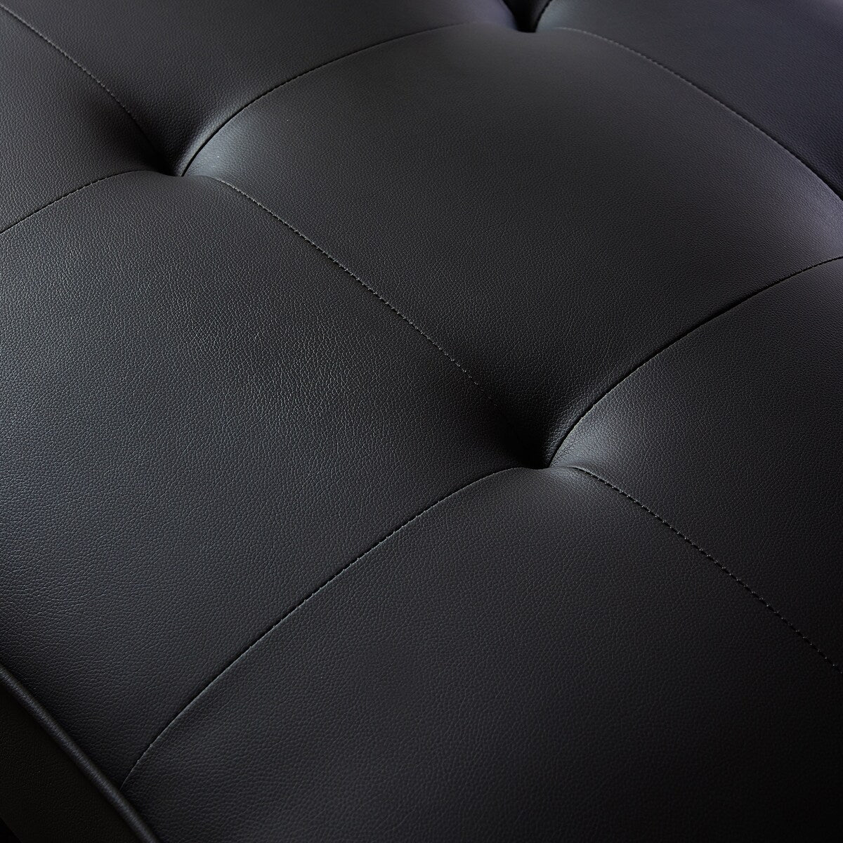 LUXMOD Futon Sofa Bed Sleeper Black Pu
