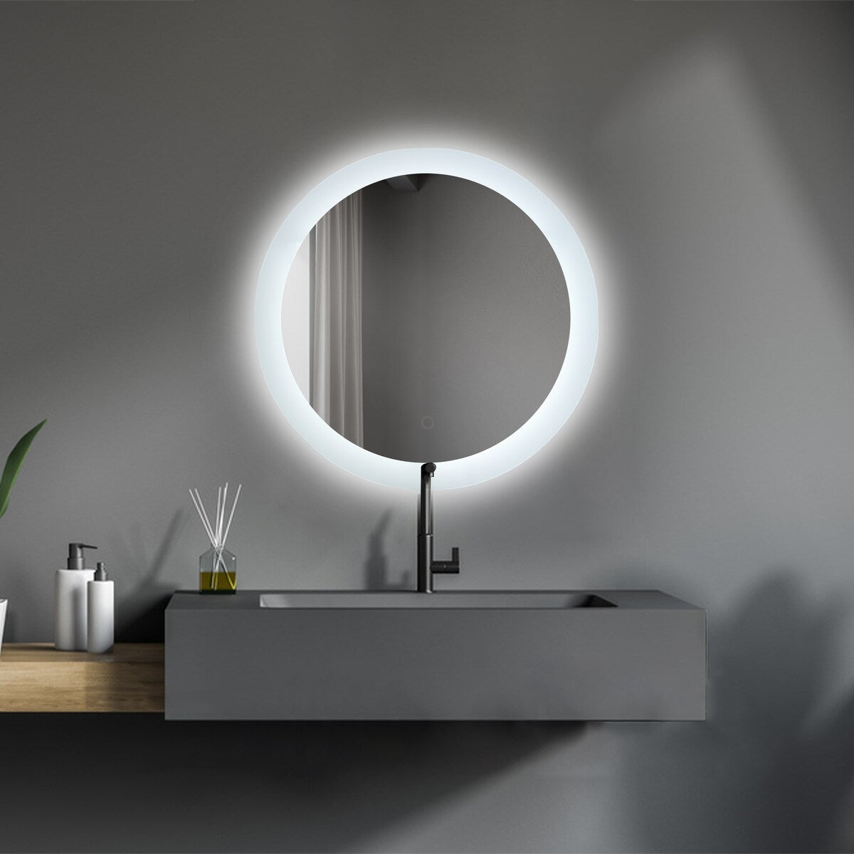 LUXMOD LED Lighted Bathroom Wall Mounted Mirror with High Lumen+Anti-Fog Separately Control+Dimmer Function