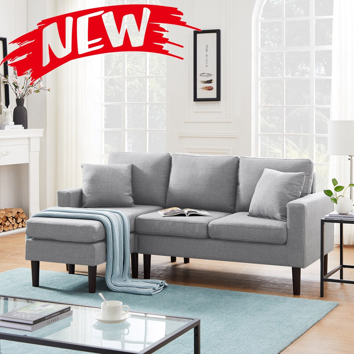 LUXMOD Sectional Sofa Left Hand Facing Fabric