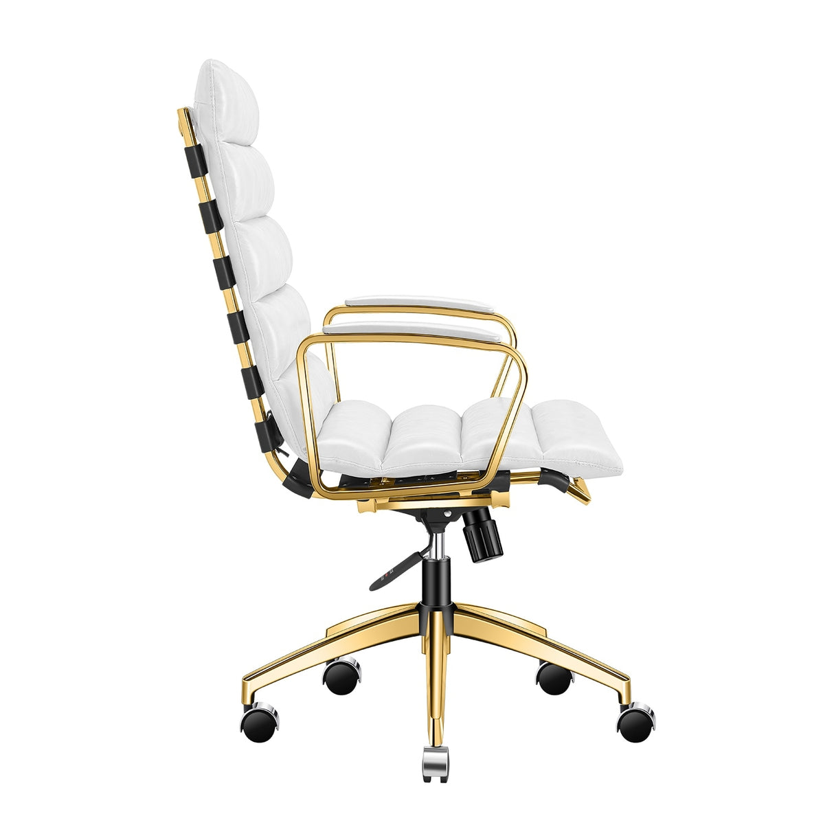 LUXMOD® Office Chair Faux Leather Gold Frame Adjustable and Swivel