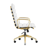 LUXMOD® Office Chair Faux Leather Gold Frame Adjustable and Swivel