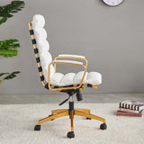 LUXMOD® Office Chair Faux Leather Gold Frame Adjustable and Swivel