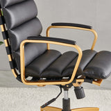 LUXMOD® Office Chair Faux Leather Gold Frame Adjustable and Swivel