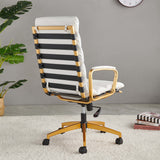 LUXMOD® Office Chair Faux Leather Gold Frame Adjustable and Swivel