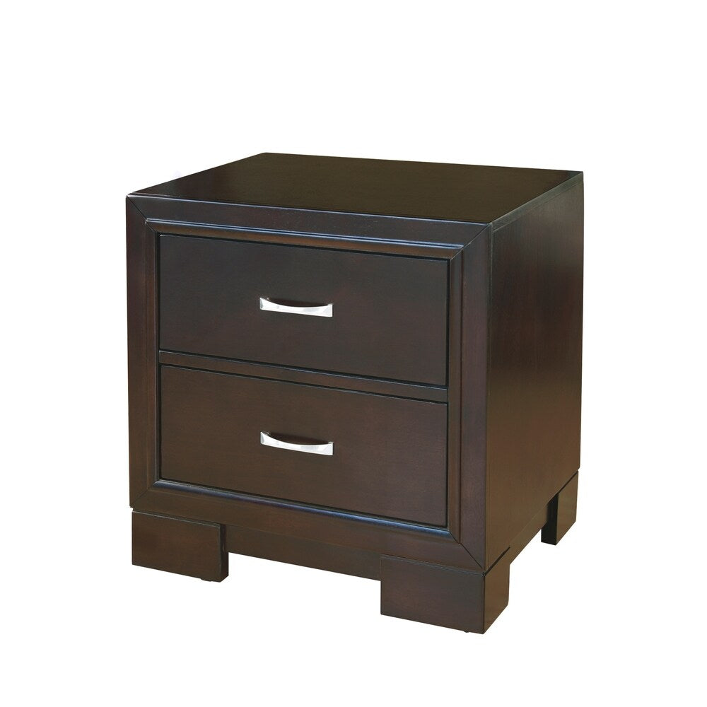 LYKE Home 2-Drawer Walnut Finish Nightstand