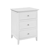 LYKE Home 3 Dwr White Nghtstand