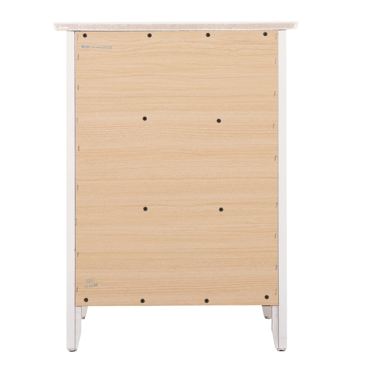 LYKE Home 3 Dwr White Nghtstand