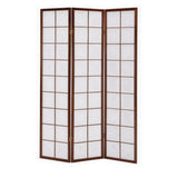 LYKE Home Brown/ Off-white Wood Tri-fold Room Divider