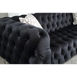 LYKE Home Button Tufted Black Chair