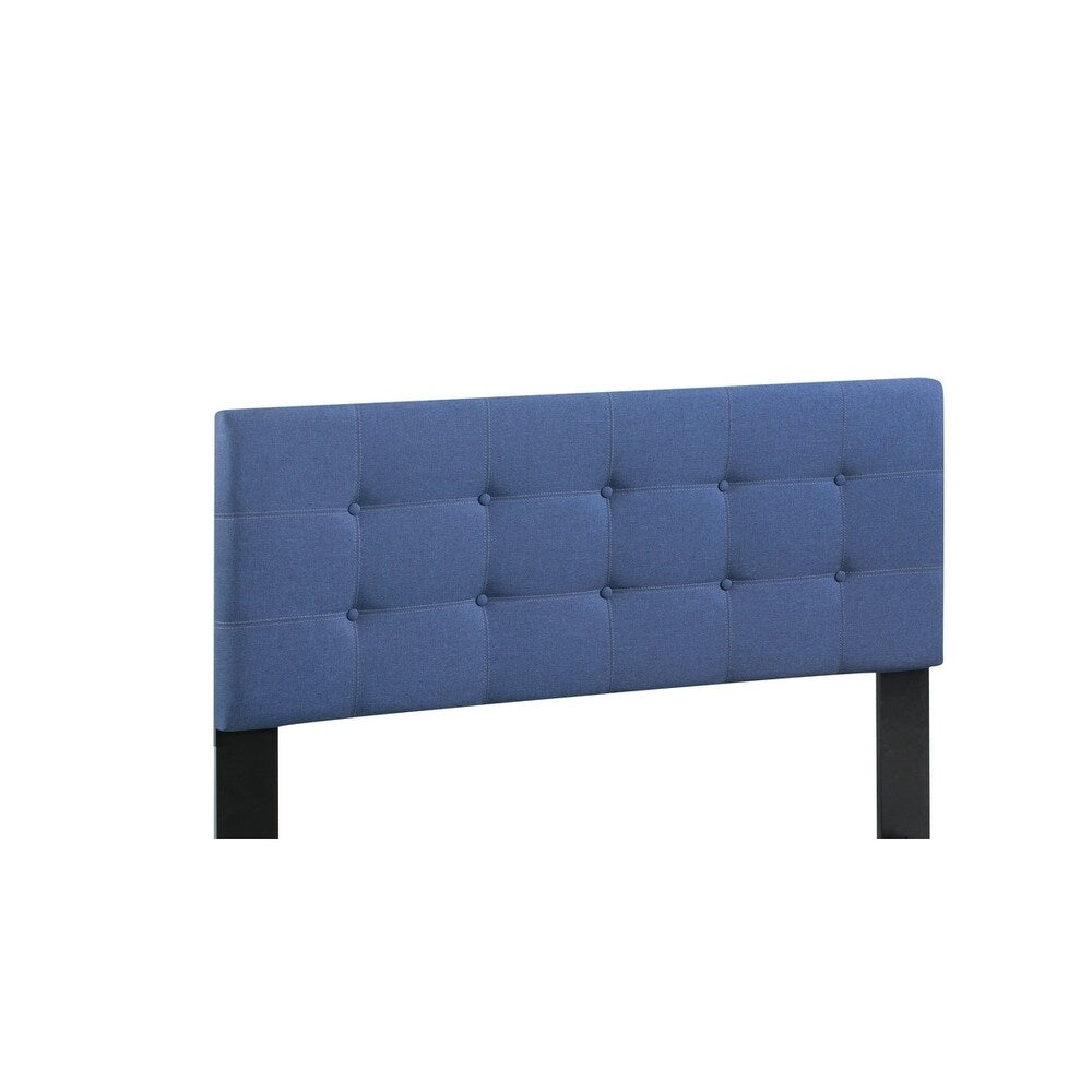 LYKE Home Button Tufted Navy Full Headboard