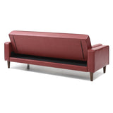 LYKE Home Button Tufted Red Sleeper Sofa