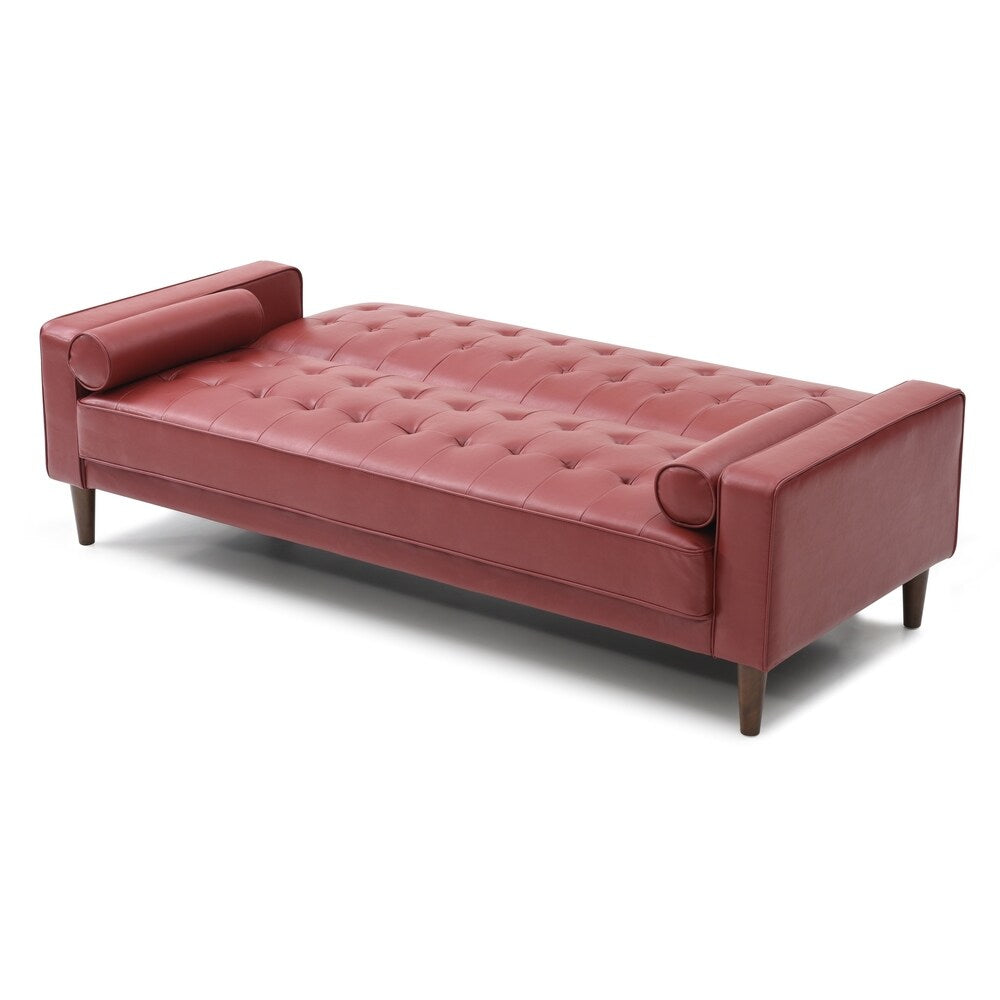 LYKE Home Button Tufted Red Sleeper Sofa