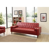 LYKE Home Button Tufted Red Sleeper Sofa