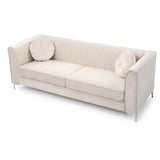 LYKE Home Channel Tufted White Sofa