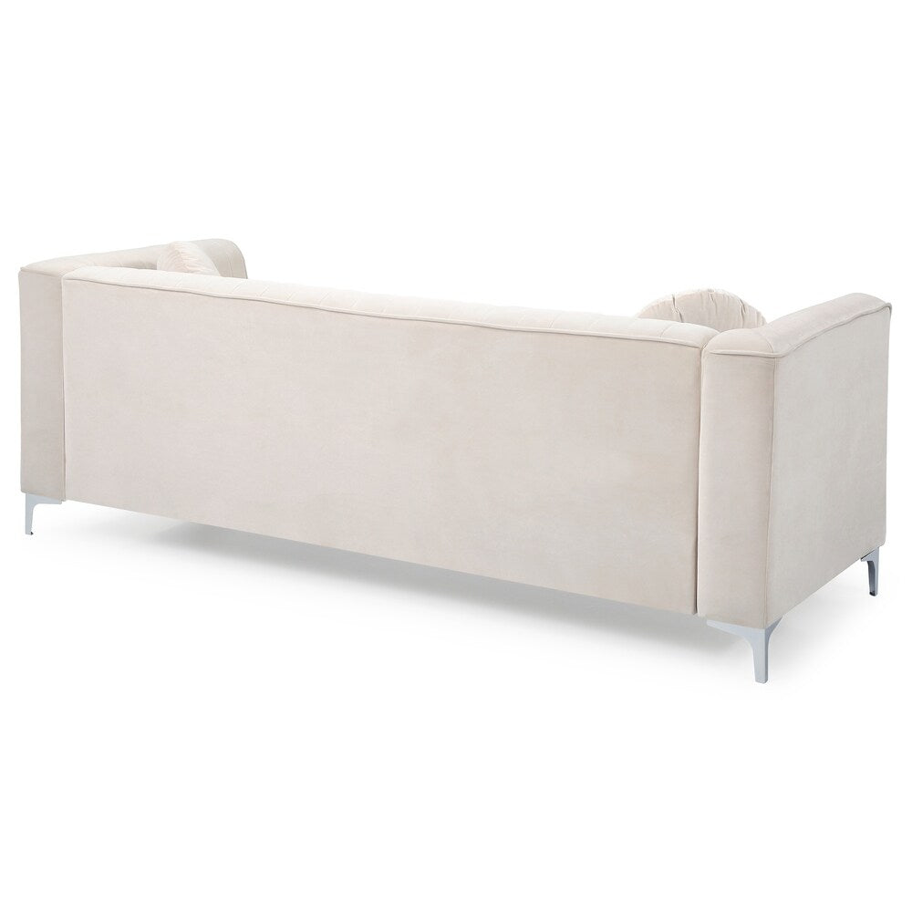 LYKE Home Channel Tufted White Sofa