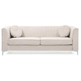 LYKE Home Channel Tufted White Sofa