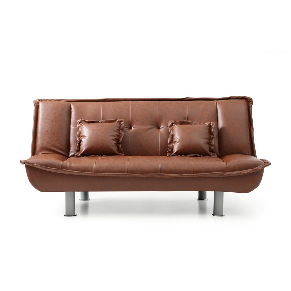 LYKE Home Faux Leather Sofa Bed