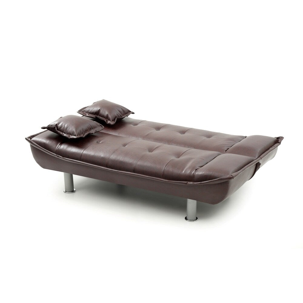 LYKE Home Faux Leather Sofa Bed