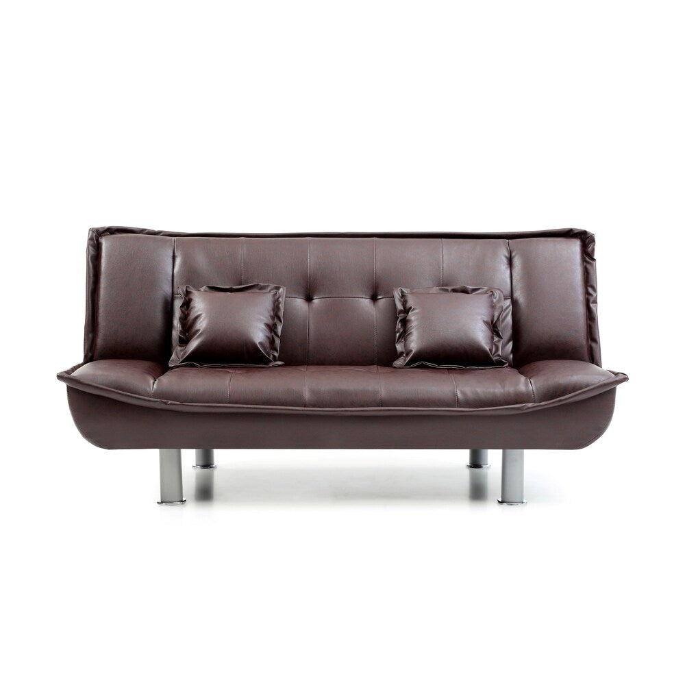 LYKE Home Faux Leather Sofa Bed