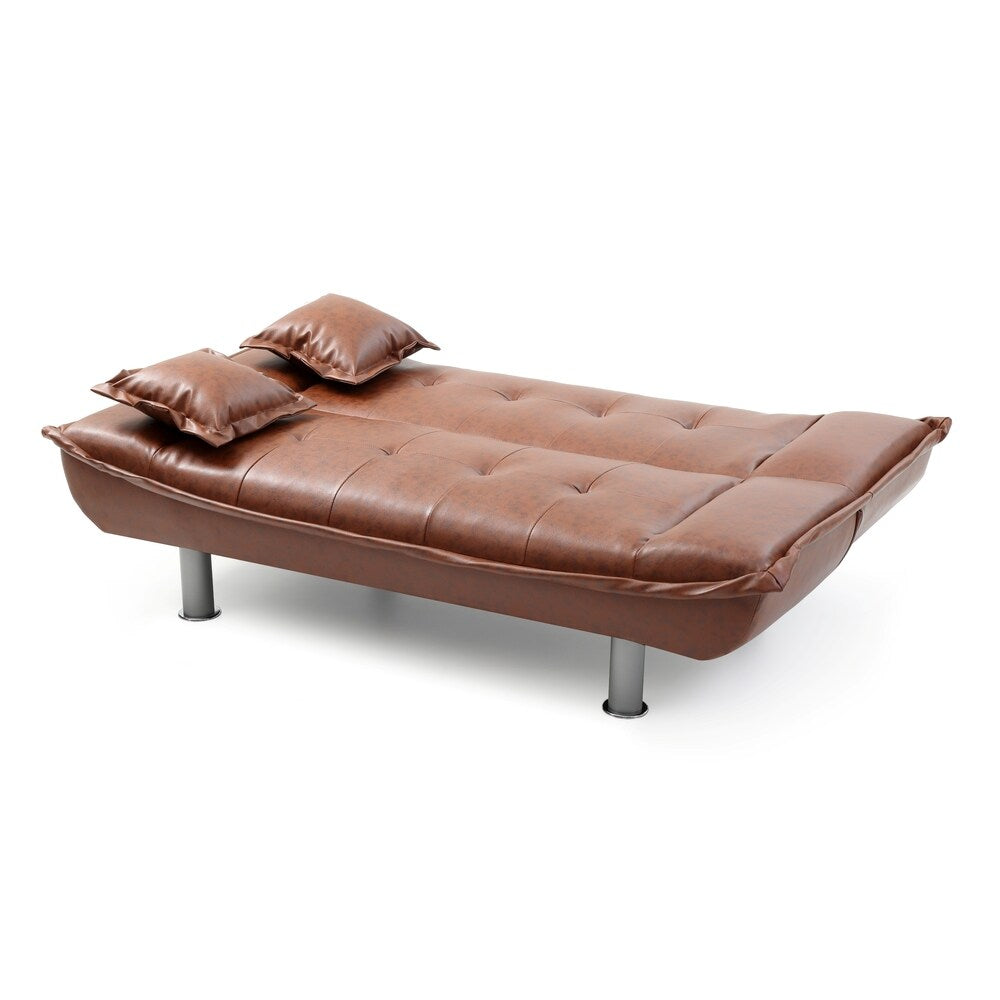 LYKE Home Faux Leather Sofa Bed
