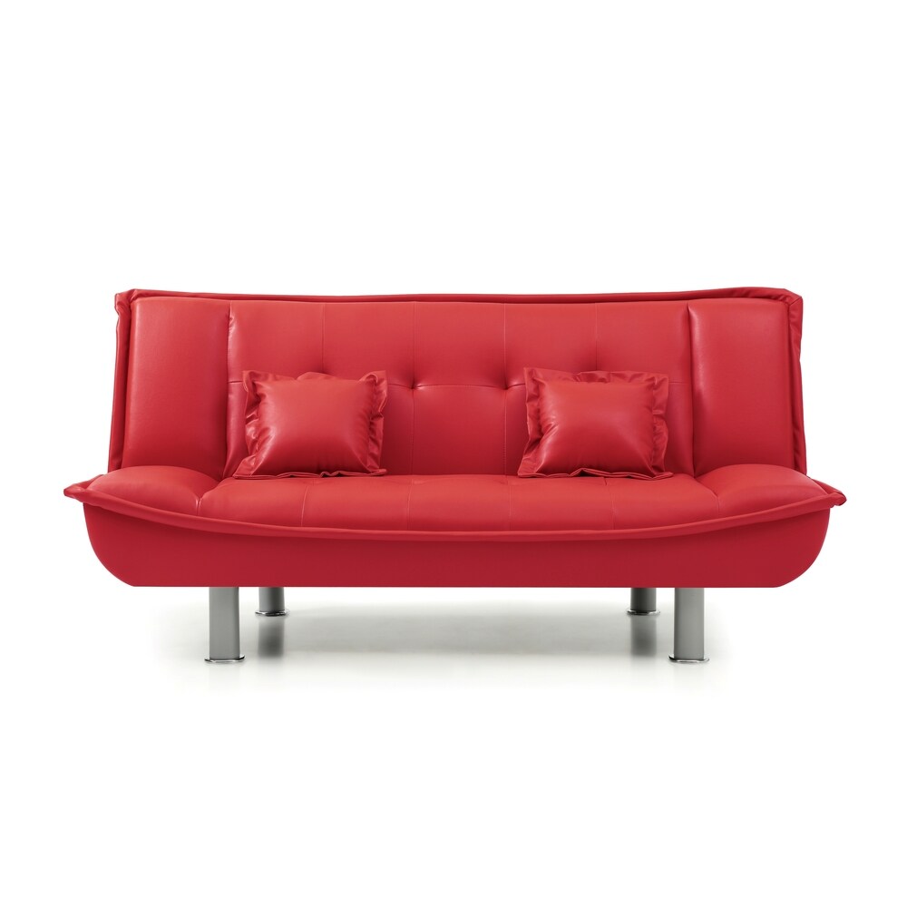 LYKE Home Faux Leather Sofa Bed