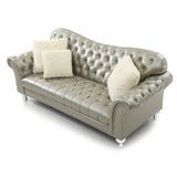 LYKE Home Gold/Silver Button Tuffed Sofa