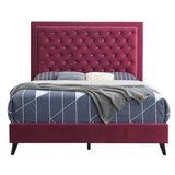 LYKE Home Jewel Tufted QUEEN BED , CHERRY