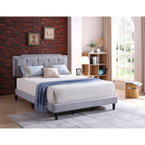 LYKE Home Melody Light Gray Fabric Bed