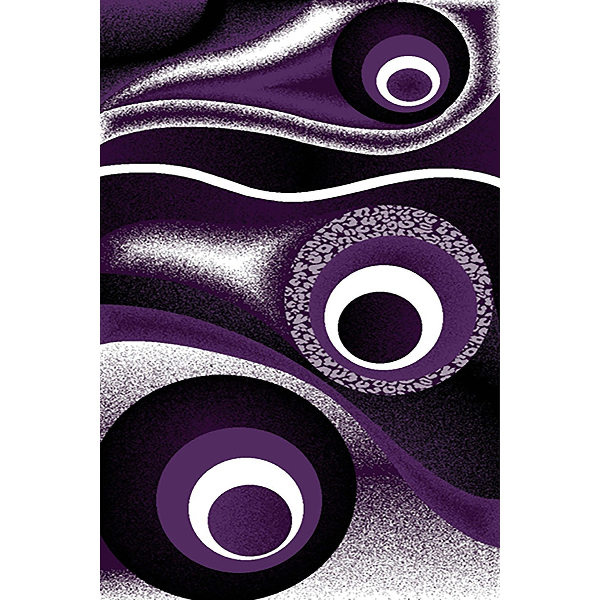 LYKE Home Purple geometric wave inspired Rug