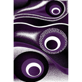 LYKE Home Purple geometric wave inspired Rug
