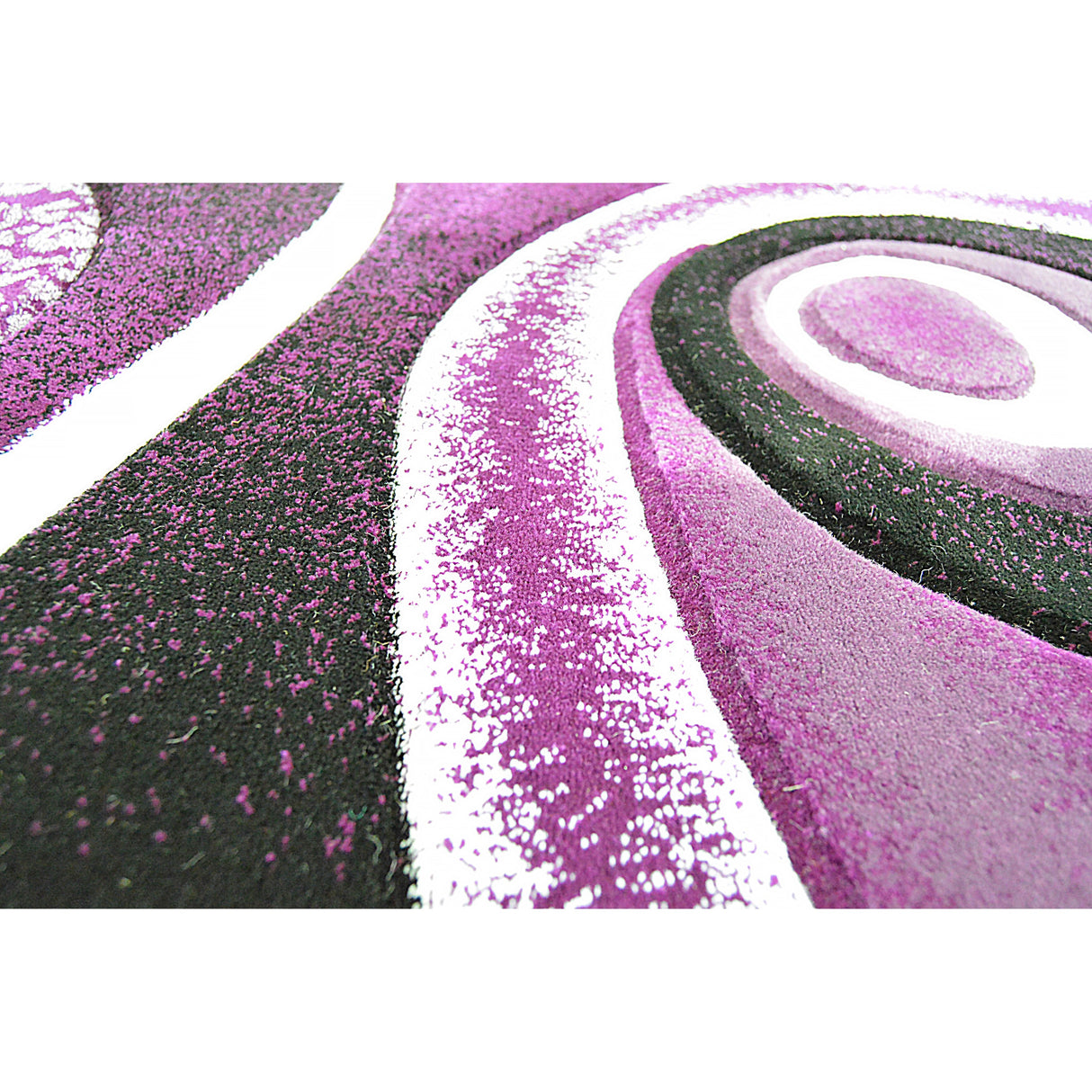 LYKE Home Purple geometric wave inspired Rug