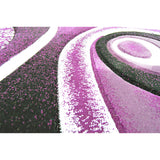 LYKE Home Purple geometric wave inspired Rug