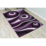 LYKE Home Purple geometric wave inspired Rug