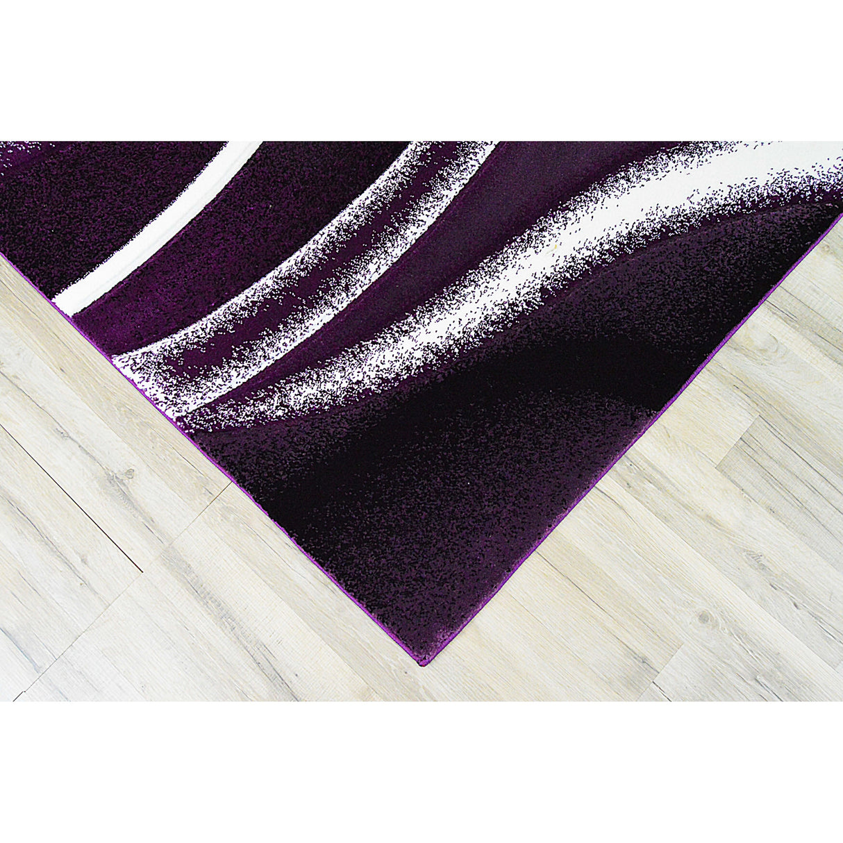LYKE Home Purple geometric wave inspired Rug