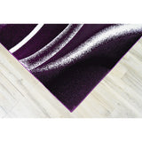 LYKE Home Purple geometric wave inspired Rug
