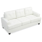 LYKE Home White Microsuede Sofa