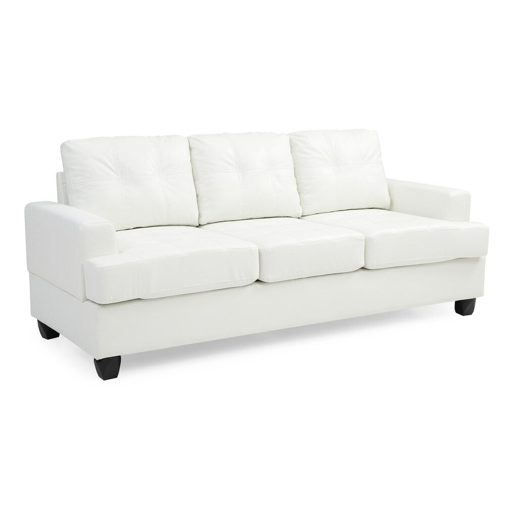 LYKE Home White Microsuede Sofa
