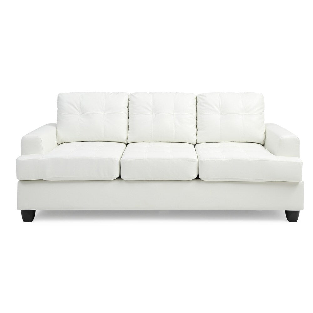 LYKE Home White Microsuede Sofa