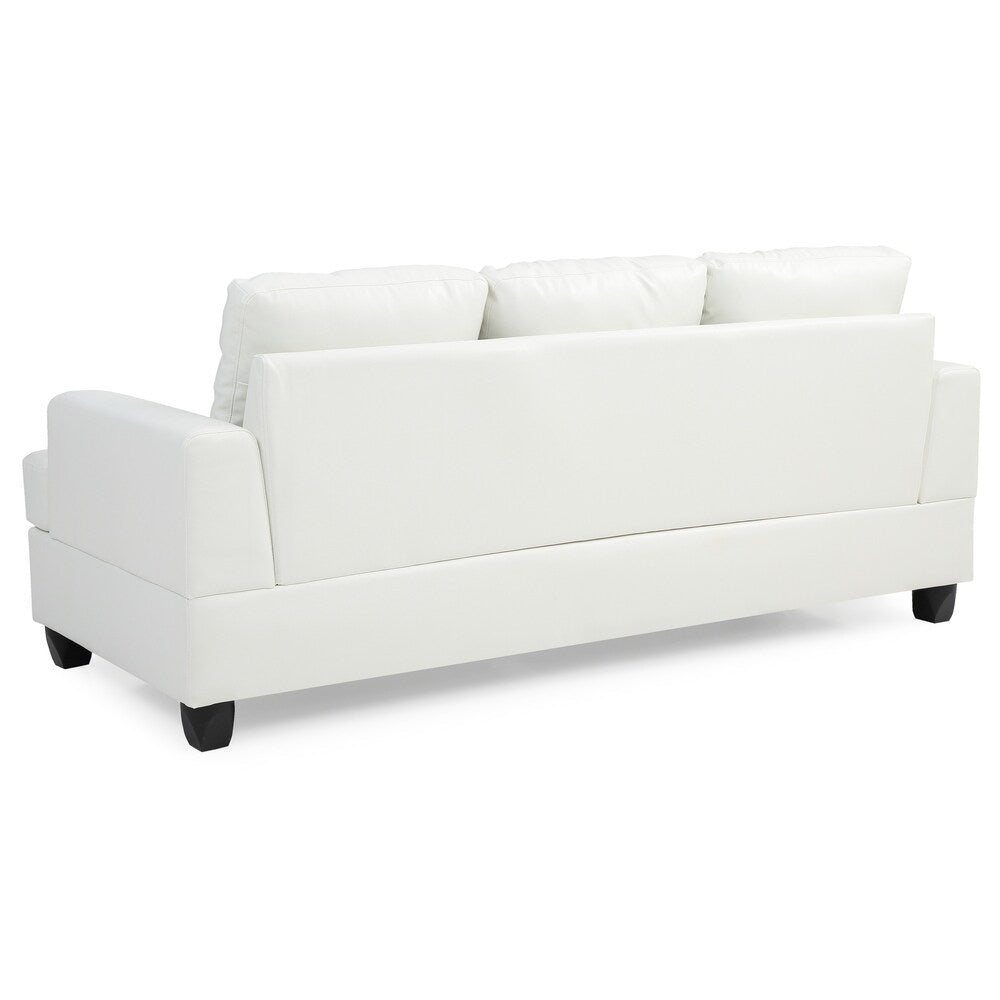 LYKE Home White Microsuede Sofa