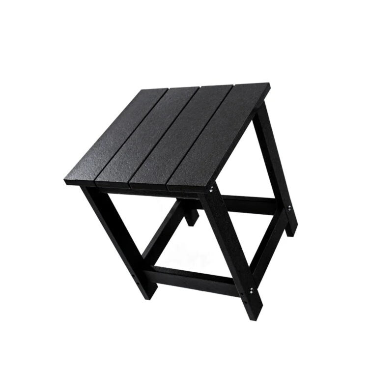 LZRS All-Weather Poly Resin Adirondack Side Table Square Outdoor End Tables