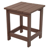 LZRS All-Weather Poly Resin Adirondack Side Table Square Outdoor End Tables