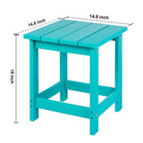 LZRS All-Weather Poly Resin Adirondack Side Table Square Outdoor End Tables