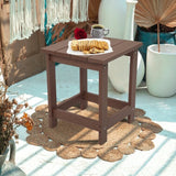 LZRS All-Weather Poly Resin Adirondack Side Table Square Outdoor End Tables
