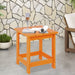 LZRS All-Weather Poly Resin Adirondack Side Table Square Outdoor End Tables
